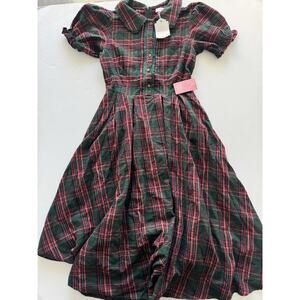 Ivy City Co Women's Sophia Dress in Green Plaid Size 10 NWT!